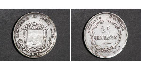 25 Centavo Costa Rica Argento 