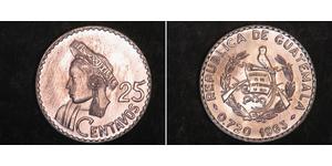 25 Centavo Guatemala (1838 - ) Argento 