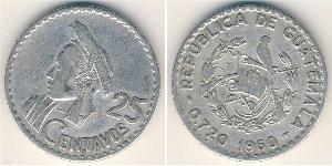 25 Centavo Guatemala (1838 - ) Argento 