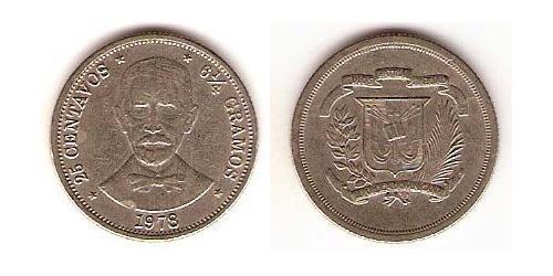 25 Centavo Dominican Republic Copper/Nickel 
