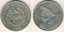 25 Centavo Republic of Guatemala (1838 - ) Copper/Nickel 