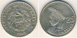 25 Centavo Republic of Guatemala (1838 - ) Copper/Nickel 