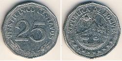 25 Centavo Bolivien (1825 - ) Kupfer/Nickel 
