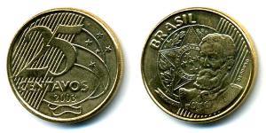 25 Centavo Brasile Ottone/Acciaio 