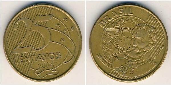 25 Centavo Brasile Ottone/Acciaio 