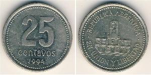 25 Centavo Argentina (1861 - ) Rame/Nichel 