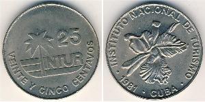 25 Centavo Cuba Rame/Nichel 