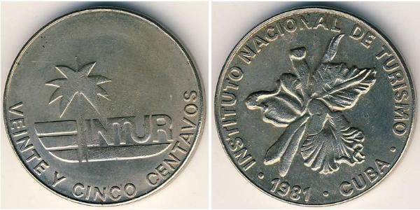 25 Centavo Cuba Rame/Nichel 