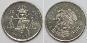 25 Centavo Mexiko (1867 - ) Silber 