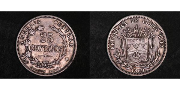 25 Centavo Costa Rica Silver 