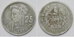 25 Centavo Guatemala Silver 