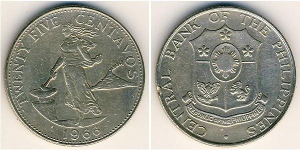 25 Centavo Filippine Tin/Rame/Zinco 