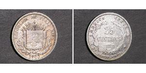 25 Centavo Costa Rica 銀 