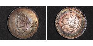 25 Centavo 危地马拉 銀 