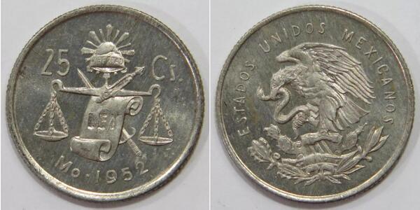 25 Centavo 墨西哥 銀 