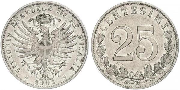 25 Centesimo Kingdom of Italy (1861-1946) Argento Vittorio Emanuele III d