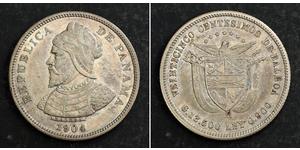 25 Centesimo Panamá Plata 