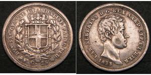 25 Centesimo Italien Silber Karl Albert (Sardinien-Piemont) (1798 - 1849)