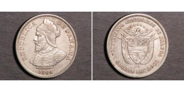 25 Centesimo Panama Silber 