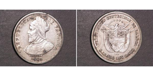 25 Centesimo Panama Silber 