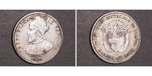 25 Centesimo Republic of Panama Silver 