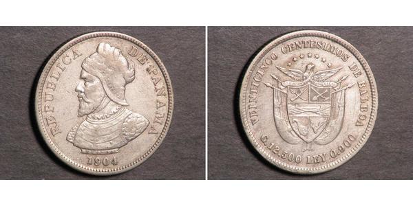 25 Centesimo Republic of Panama Silver 