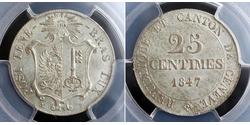 25 Centime Svizzera Argento 
