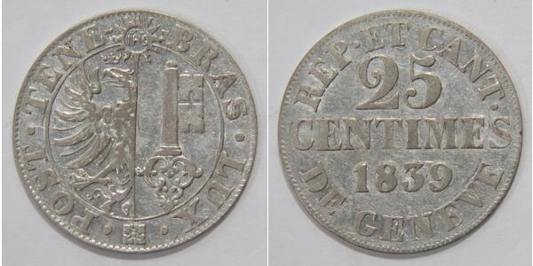 25 Centime Svizzera Argento 