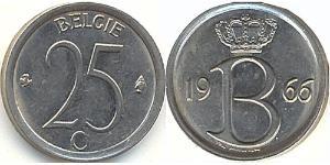 25 Centime Belgium Copper/Nickel 