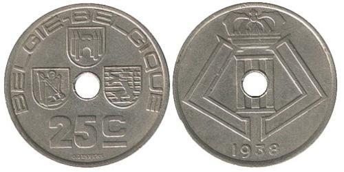 25 Centime Belgien Messing/Nickel 