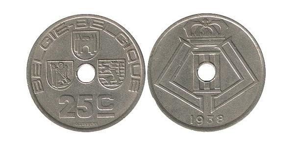 25 Centime Belgien Messing/Nickel 