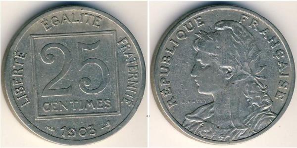 25 Centime Dritte Französische Republik (1870-1940)  Nickel 