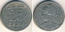 25 Centime Tercera República Francesa (1870-1940)  Níquel 