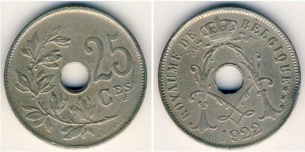 25 Centime Bélgica Níquel/Cobre 