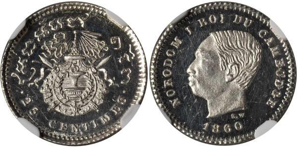 25 Centime Kambodscha Silber 