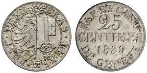 25 Centime Schweiz Silber 