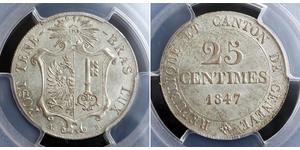 25 Centime Schweiz Silber 