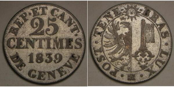 25 Centime Schweiz Silber 