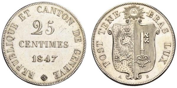 25 Centime Schweiz Silber 