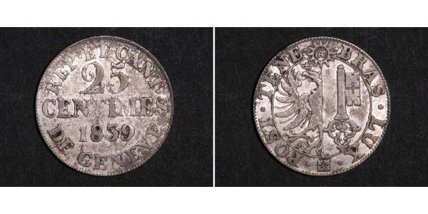 25 Centime Schweiz Silber 