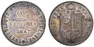 25 Centime Switzerland Silver 