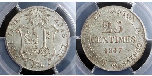 25 Centime Switzerland Silver 