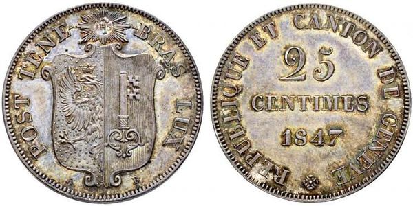 25 Centime Switzerland Silver 