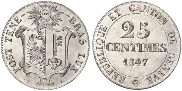 25 Centime Switzerland Silver 