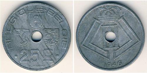 25 Centime Belgium Zinc 