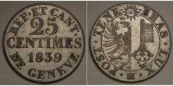 25 Centime 瑞士 銀 