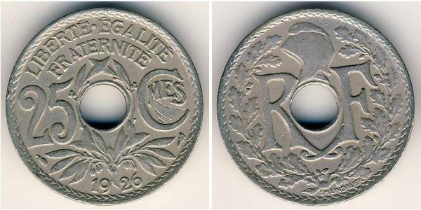 25 Centime 法兰西第三共和国 (1870 - 1940) 銅/镍 