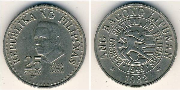 25 Centimo Philippines Copper/Nickel 
