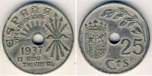 25 Centimo Second Spanish Republic (1931 - 1939) Copper/Nickel 