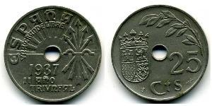 25 Centimo Zweite Spanische Republik (1931 - 1939) Kupfer/Nickel 
